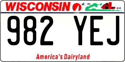 WI license plate 982YEJ