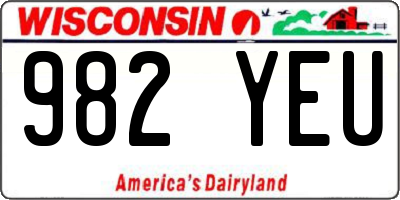 WI license plate 982YEU