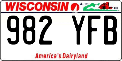 WI license plate 982YFB