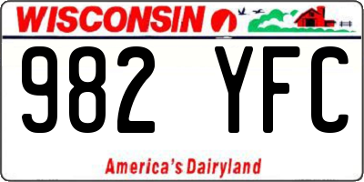 WI license plate 982YFC