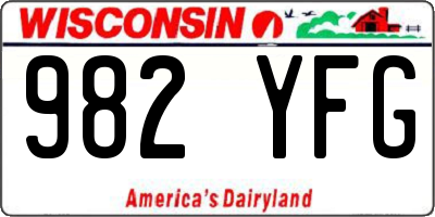WI license plate 982YFG