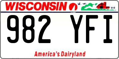 WI license plate 982YFI