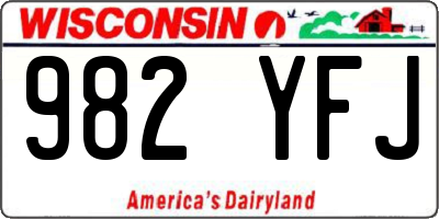 WI license plate 982YFJ