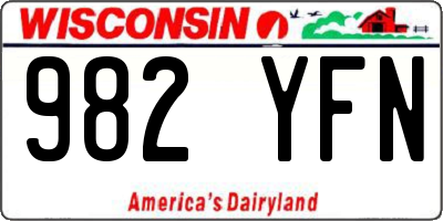 WI license plate 982YFN