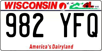 WI license plate 982YFQ