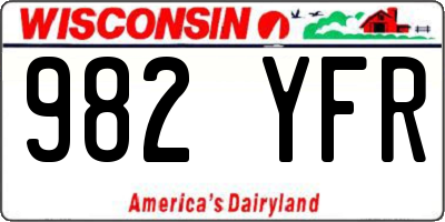 WI license plate 982YFR