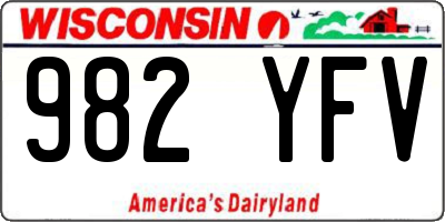 WI license plate 982YFV
