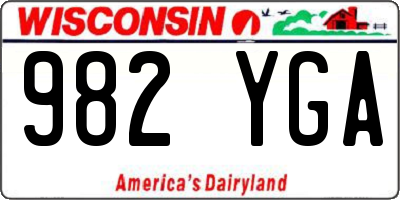 WI license plate 982YGA
