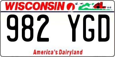WI license plate 982YGD