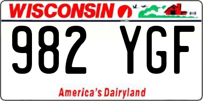 WI license plate 982YGF