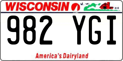 WI license plate 982YGI