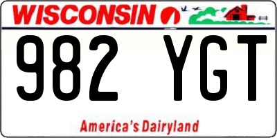 WI license plate 982YGT