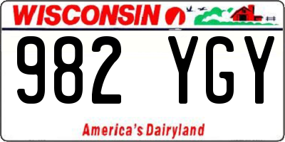 WI license plate 982YGY
