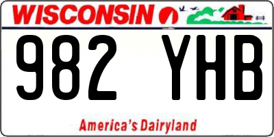 WI license plate 982YHB