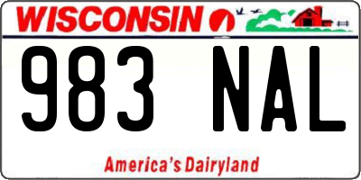 WI license plate 983NAL