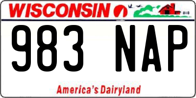 WI license plate 983NAP