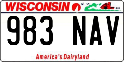 WI license plate 983NAV