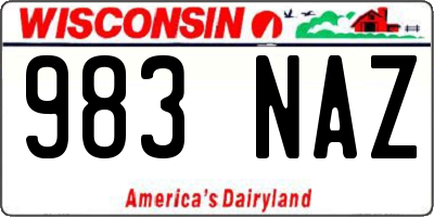 WI license plate 983NAZ
