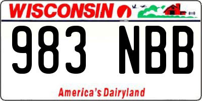 WI license plate 983NBB