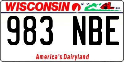WI license plate 983NBE
