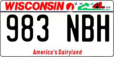 WI license plate 983NBH