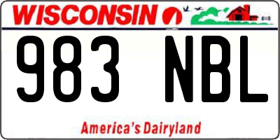 WI license plate 983NBL