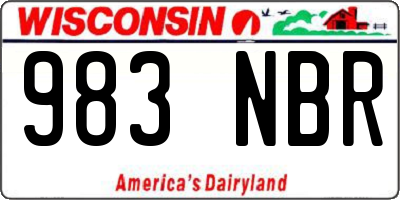 WI license plate 983NBR
