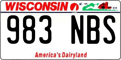 WI license plate 983NBS