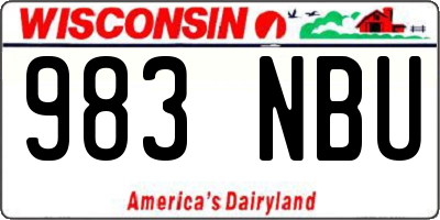 WI license plate 983NBU