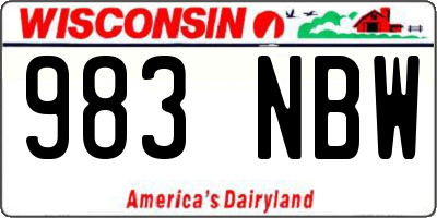 WI license plate 983NBW