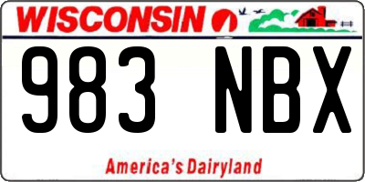 WI license plate 983NBX