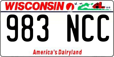 WI license plate 983NCC