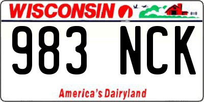 WI license plate 983NCK