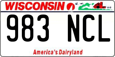 WI license plate 983NCL