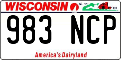 WI license plate 983NCP