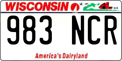WI license plate 983NCR