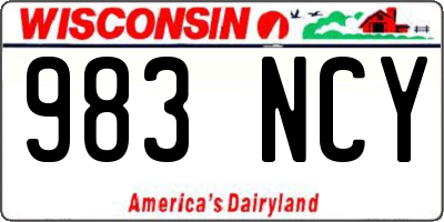 WI license plate 983NCY