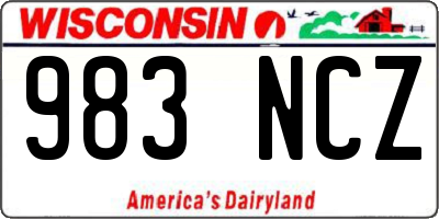 WI license plate 983NCZ