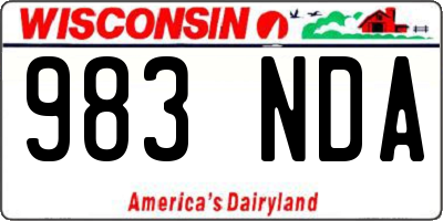 WI license plate 983NDA