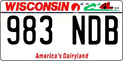 WI license plate 983NDB
