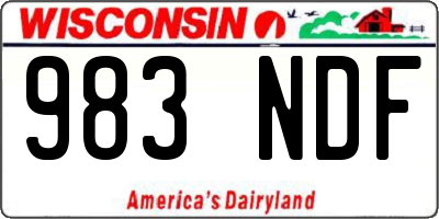 WI license plate 983NDF