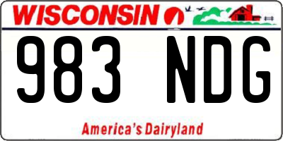 WI license plate 983NDG