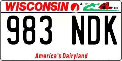 WI license plate 983NDK