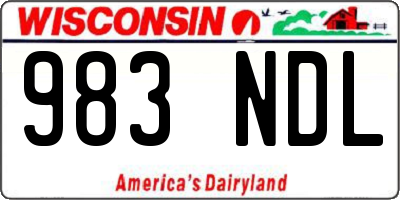 WI license plate 983NDL