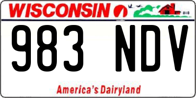WI license plate 983NDV