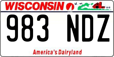 WI license plate 983NDZ