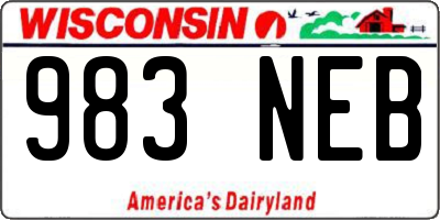 WI license plate 983NEB