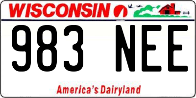 WI license plate 983NEE
