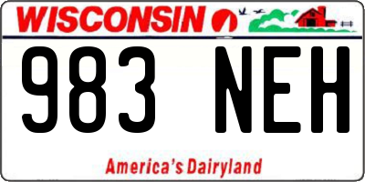 WI license plate 983NEH