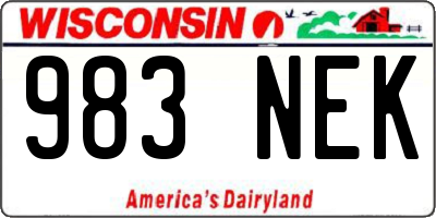 WI license plate 983NEK
